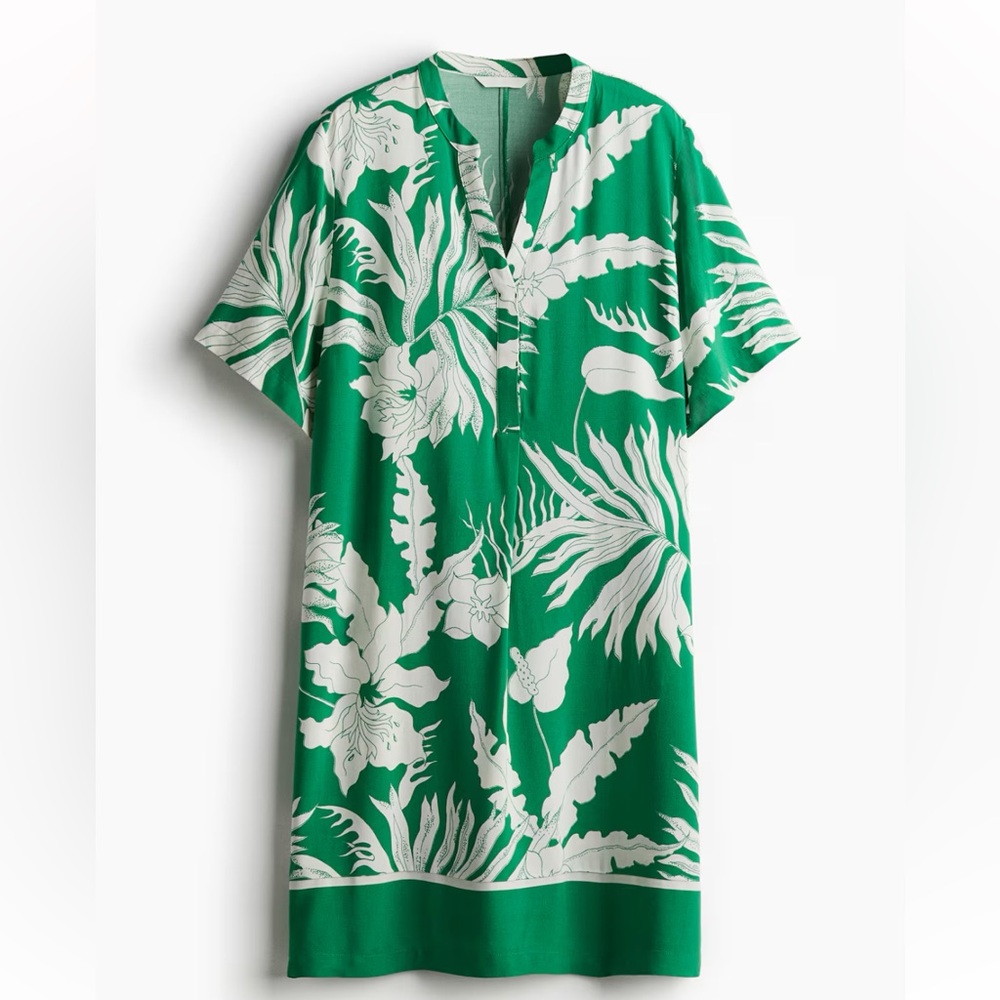 H&M Green & White Floral Dress